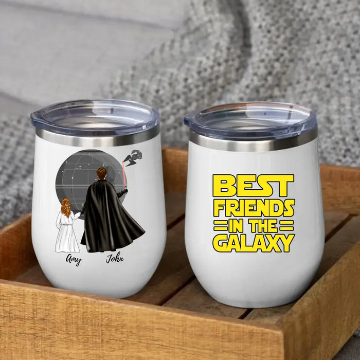 Best Friends in the Galaxy - Father's Day Personalized Gifts Custom Wine Tumbler for Dad