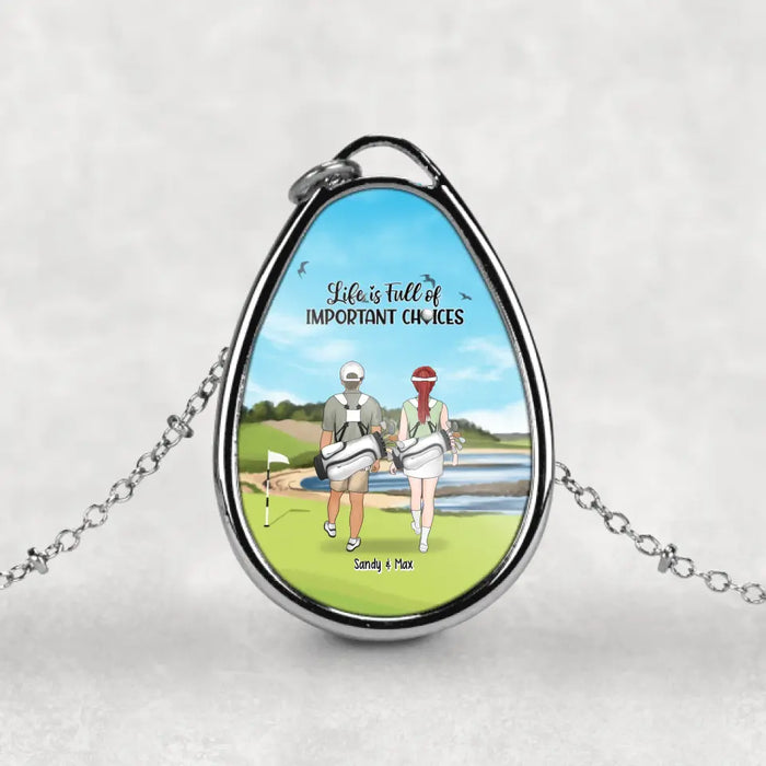 Your Hole Is My Goal - Personalized Gifts Custom Necklace For Couples, Golf Lovers