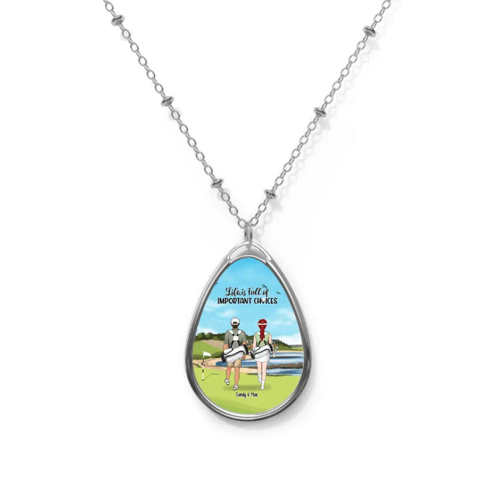 Your Hole Is My Goal - Personalized Gifts Custom Necklace For Couples, Golf Lovers