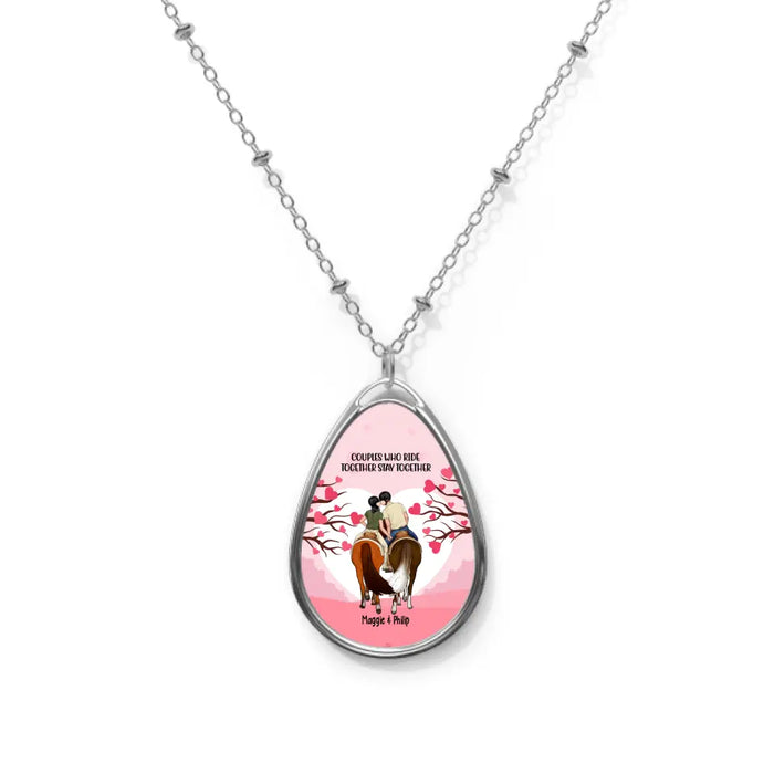Couples Who Ride Together Stay Together - Personalized Gifts Custom Necklace For Couples, For Horse Riding Lovers