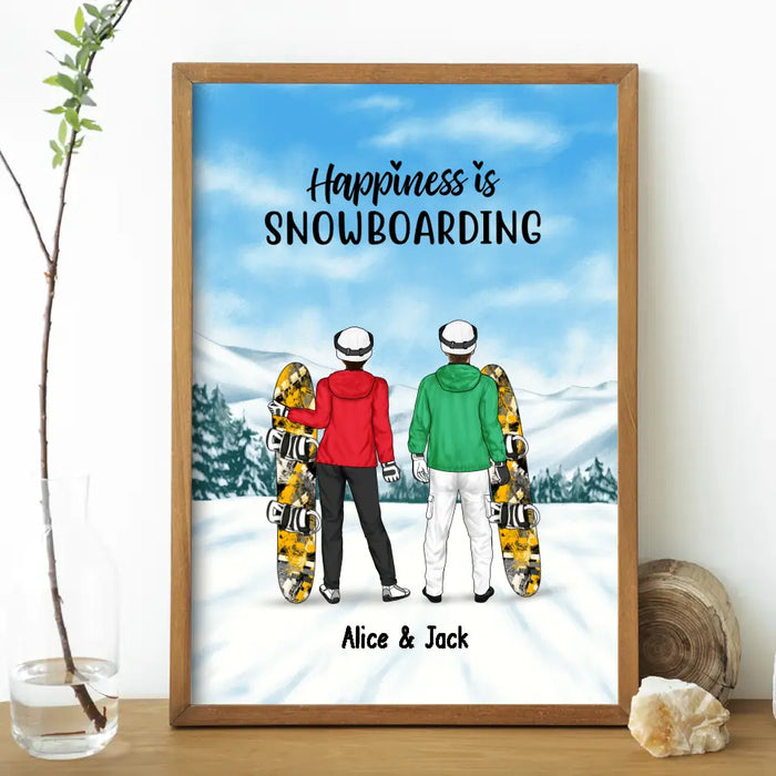 Snowboarding Partners For Life - Personalized Gifts Custom Snowboarding Poster for Couples, Family, Snowboarding Lovers