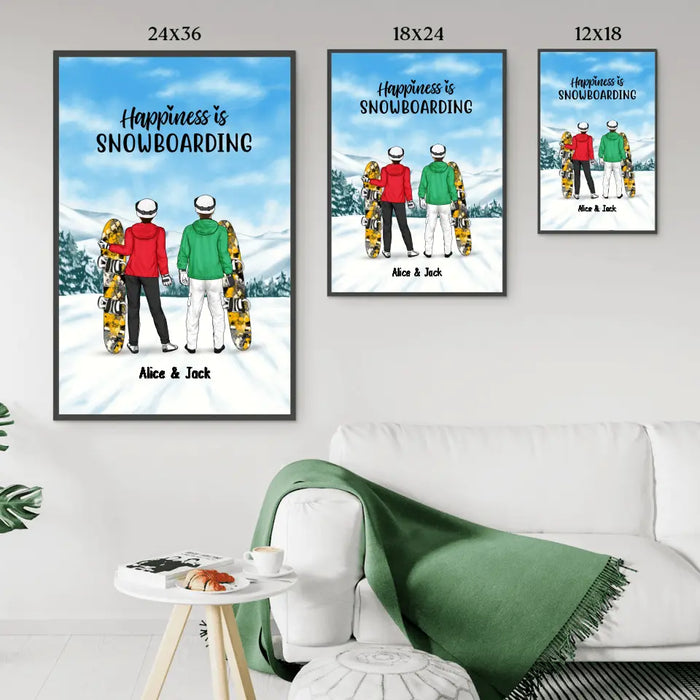 Snowboarding Partners For Life - Personalized Gifts Custom Snowboarding Poster for Couples, Family, Snowboarding Lovers
