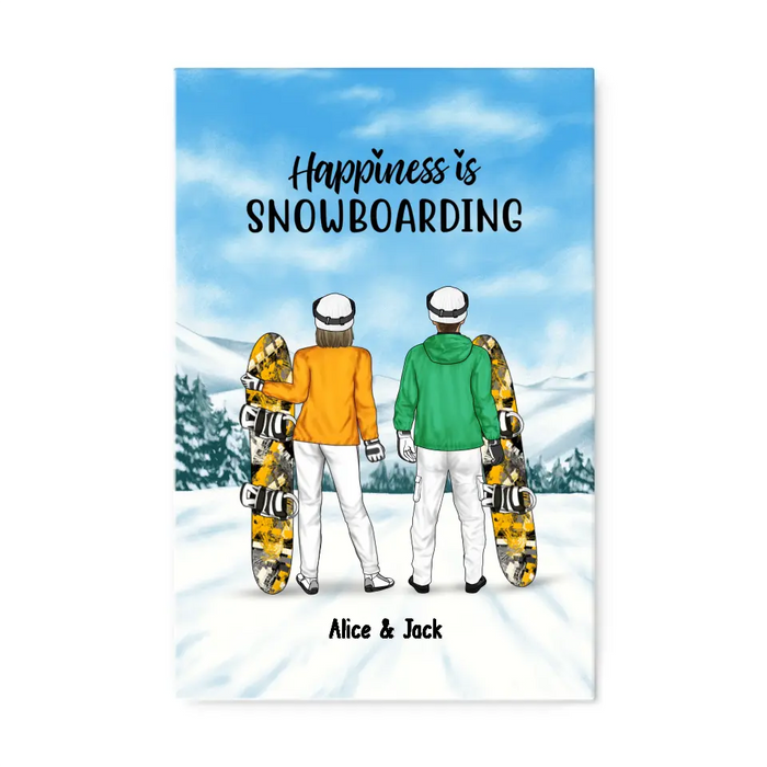 Snowboarding Partners For Life - Personalized Gifts Custom Snowboarding Canvas for Couples, Family, Snowboarding Lovers