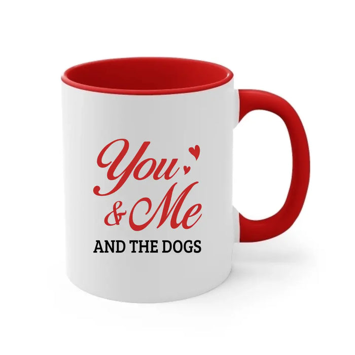 You & Me And The Dogs - Personalized Gifts Custom Chibi Mug For Couples, Dog Lovers