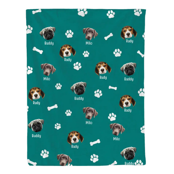 Personalized Photo Upload Gifts Custom Dog Face Blanket For Dog Lovers