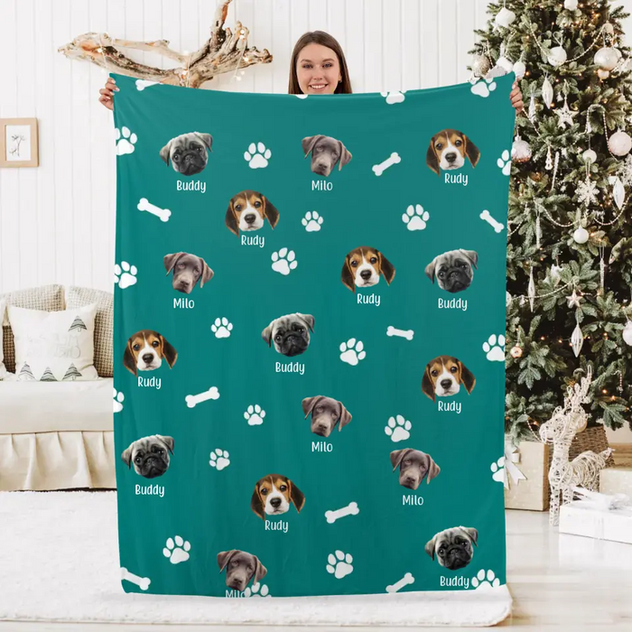 Personalized Photo Upload Gifts Custom Dog Face Blanket For Dog Lovers