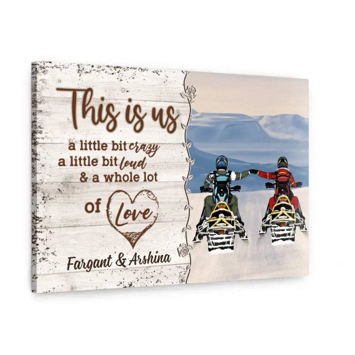Personalized Canvas, Snowmobiling Partners - Couple Gift, Gifts For Snowmobile Lovers