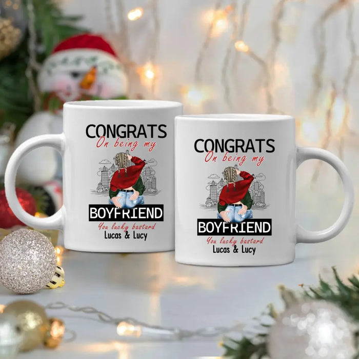 Congrats On Being My Husband You Lucky Bastard - Personalized Gifts Custom Mug For Husband Boyfriend, For Couples