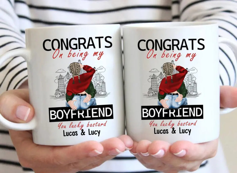 Congrats On Being My Husband You Lucky Bastard - Personalized Gifts Custom Mug For Husband Boyfriend, For Couples