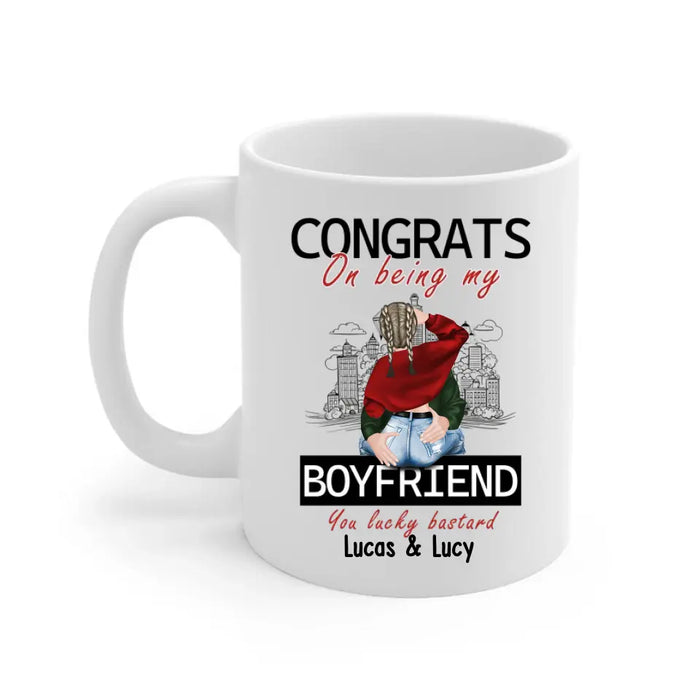 Congrats On Being My Husband You Lucky Bastard - Personalized Gifts Custom Mug For Husband Boyfriend, For Couples