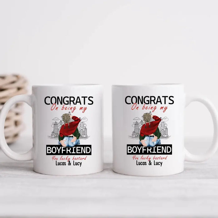 Congrats On Being My Husband You Lucky Bastard - Personalized Gifts Custom Mug For Husband Boyfriend, For Couples