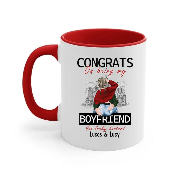 Congrats On Being My Husband You Lucky Bastard - Personalized Gifts Custom Mug For Husband Boyfriend, For Couples