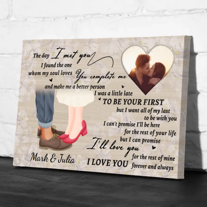 The Day I Met You - Custom Canvas Photo Upload For Couples, Him, Her, Anniversary