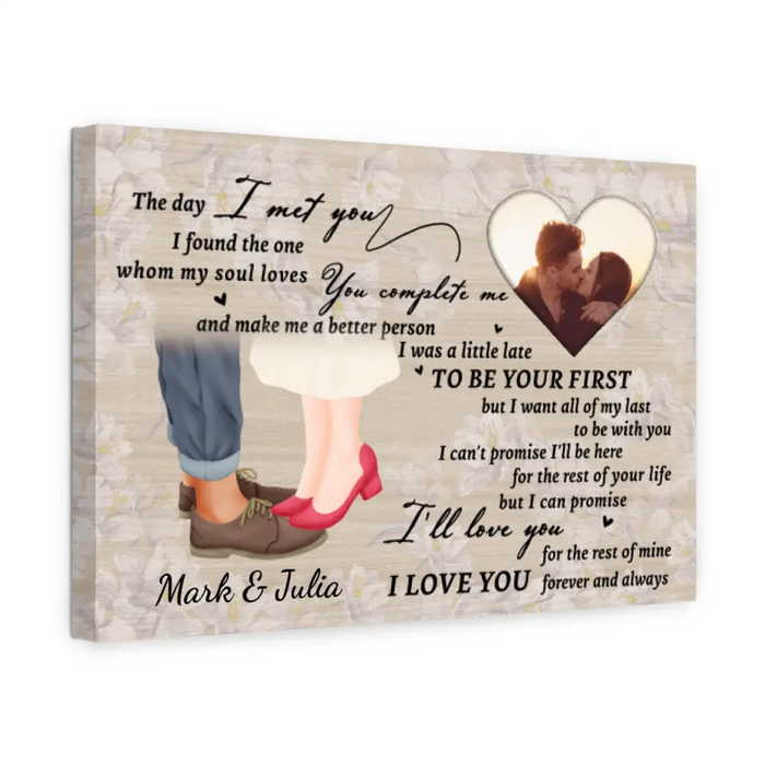 The Day I Met You - Custom Canvas Photo Upload For Couples, Him, Her, Anniversary