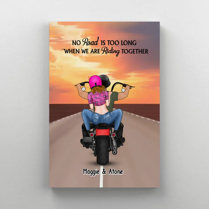 Couple Ride Together Stay Together - Personalized Gifts Custom Canvas For Couples, Motorcycle Lovers