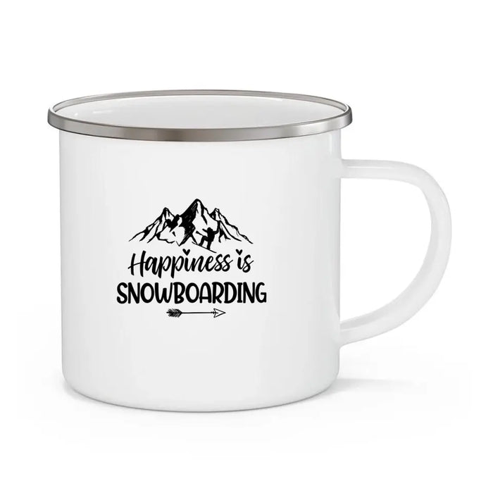 Personalized Campfire Mug, Snowboarding Couple and Friends, Gift for Snowboarding Lovers