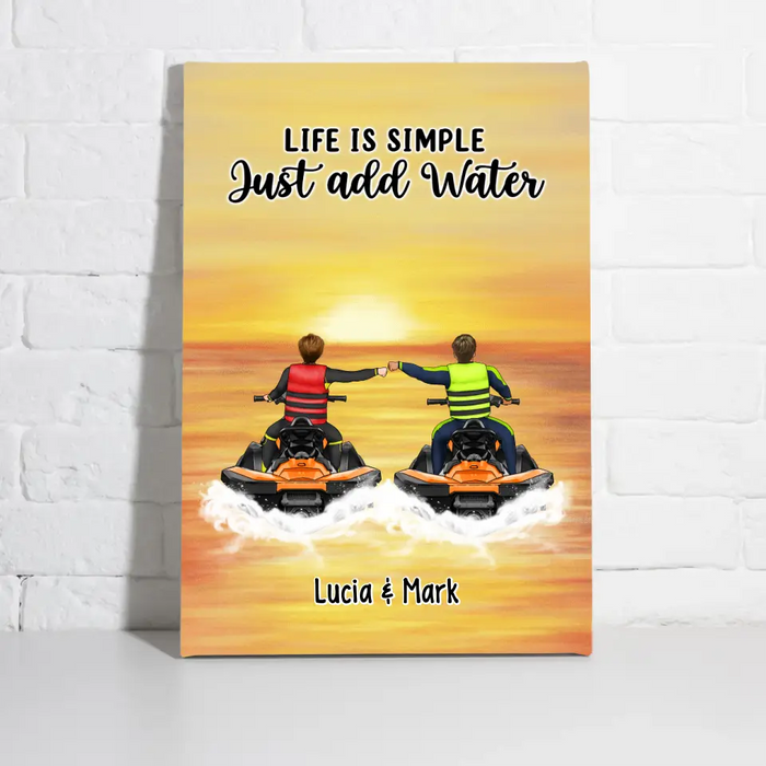 Personalized Canvas, Life Is Better On A Jet Ski - Jet Skiing Couple and Friends, Gifts for Jet Skiers