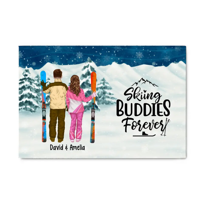 Skiing Partners For Life - Personalized Canvas For Couples, For Friends, Skiing