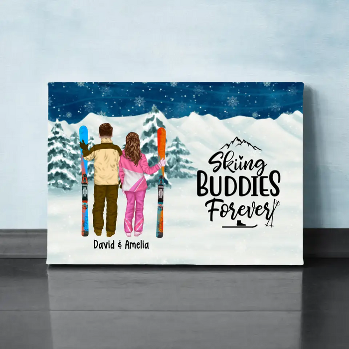 Skiing Partners For Life - Personalized Canvas For Couples, For Friends, Skiing