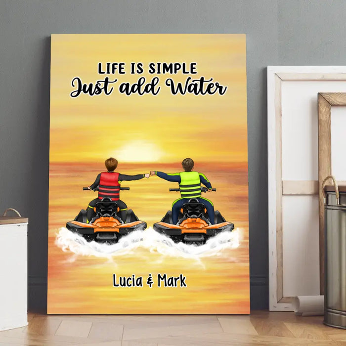 Personalized Canvas, Life Is Better On A Jet Ski - Jet Skiing Couple and Friends, Gifts for Jet Skiers