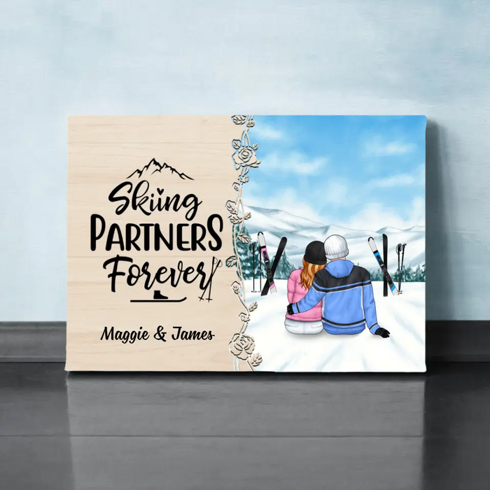 I Want To Hold Your Hand At 80 Baby Let's Go Skiing - Personalized Canvas For Couples, Skiing