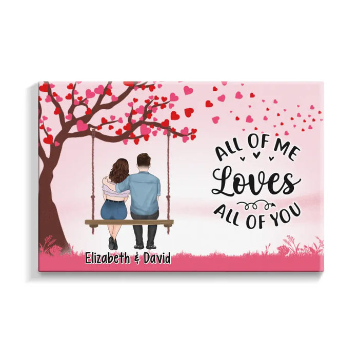 Couple Sitting On Tree Swing - Personalized Canvas For Him, For Her, Valentine's Day