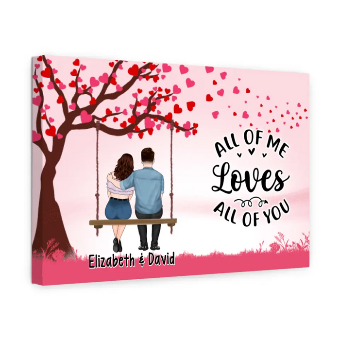 Couple Sitting On Tree Swing - Personalized Canvas For Him, For Her, Valentine's Day