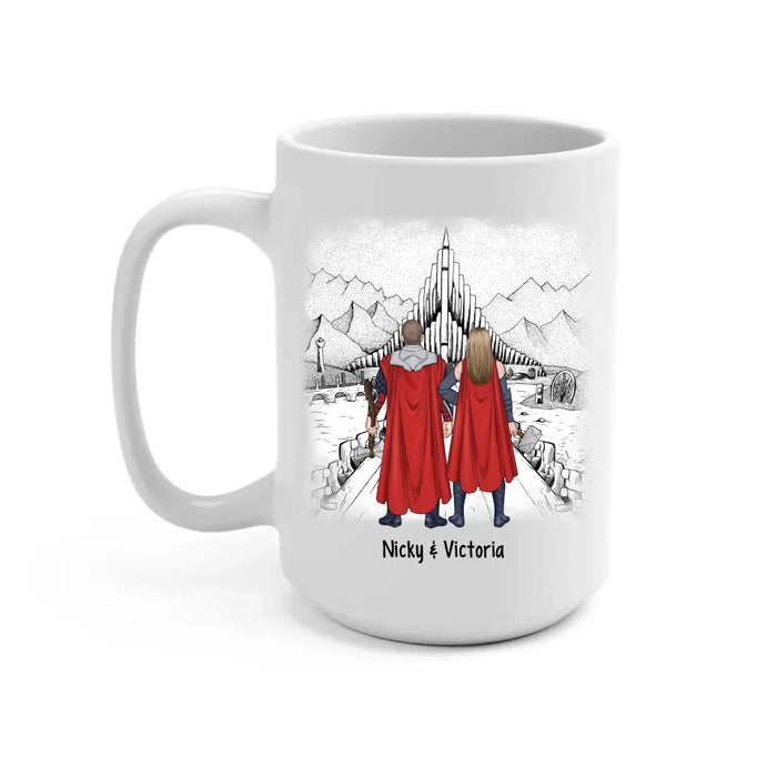 I Love You To Asgard And Back - Personalized Gifts Custom Norse Mythology Mug For Him, Her, For Couples