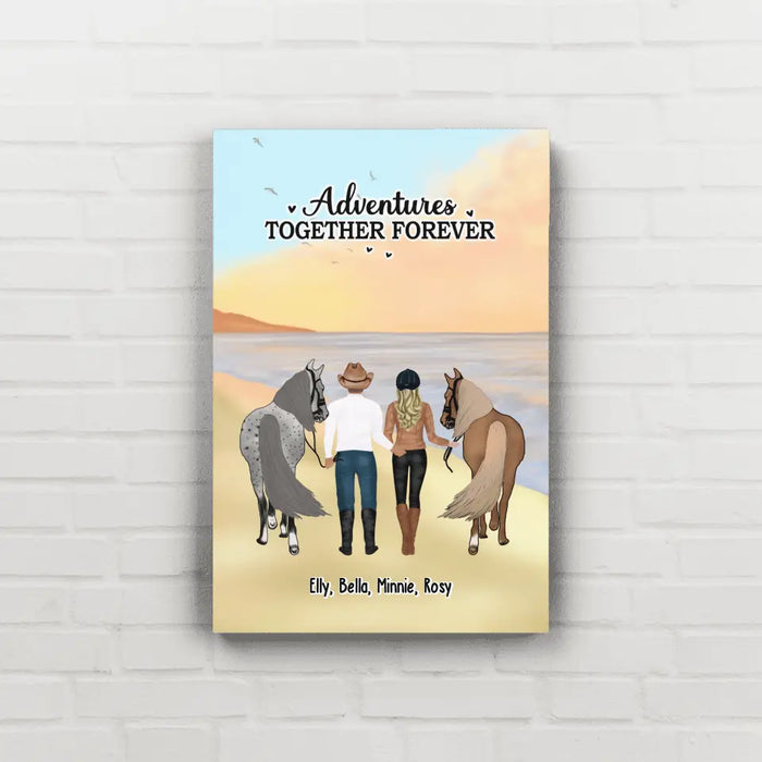 Riding Partners For Life - Personalized Gifts Custom Horse Canvas For Couples, Horse Lovers