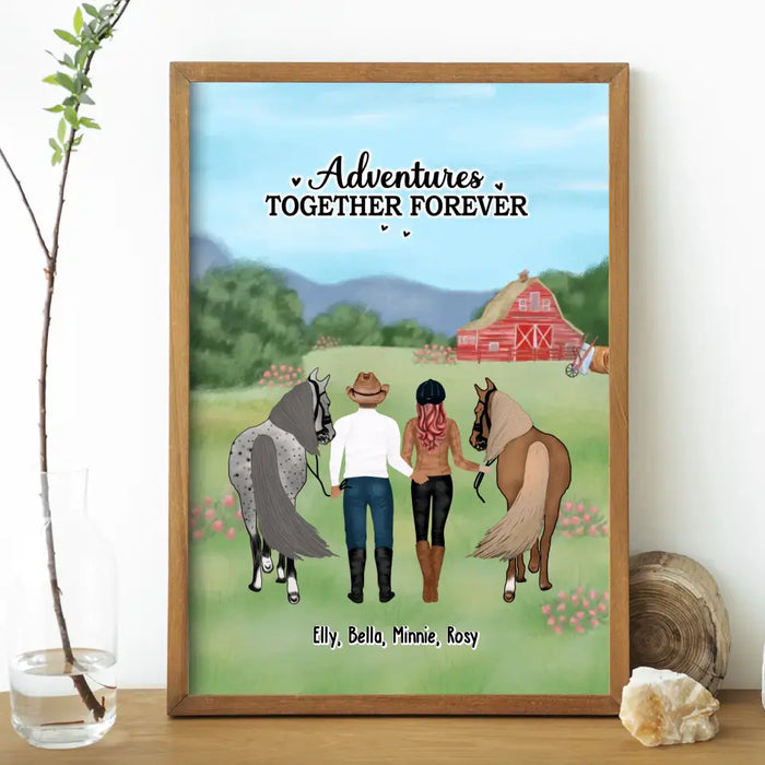 Riding Partners For Life - Personalized Gifts Custom Horse Poster For Couples, Horse Lovers