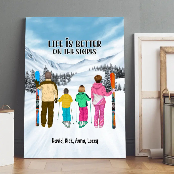 Skiing Buddies Forever - Personalized Gifts Custom Canvas For Family, Skiing Lovers