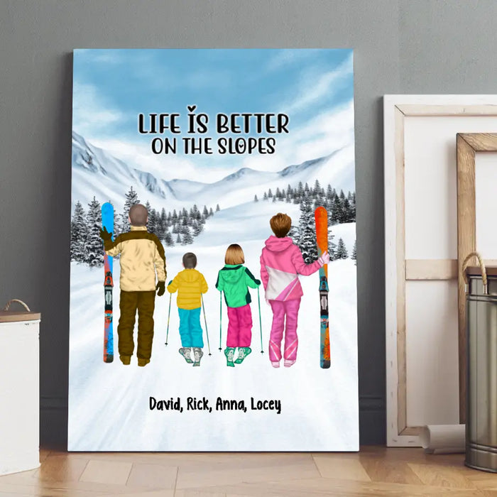 Skiing Buddies Forever - Personalized Gifts Custom Canvas For Family, Skiing Lovers