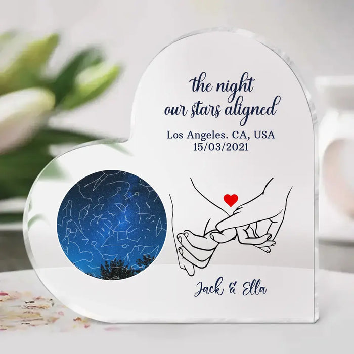 The Night Our Stars Aligned - Personalized Gifts Custom Constellation Star Map Acrylic Plaque Gift For Him Her, For Couples