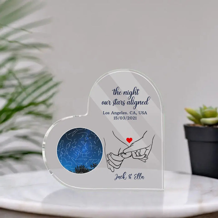 The Night Our Stars Aligned - Personalized Gifts Custom Constellation Star Map Acrylic Plaque Gift For Him Her, For Couples