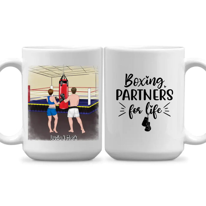 Boxing Partners For Life - Personalized Gifts Custom Boxing Mug For Couples, Boxing Lovers