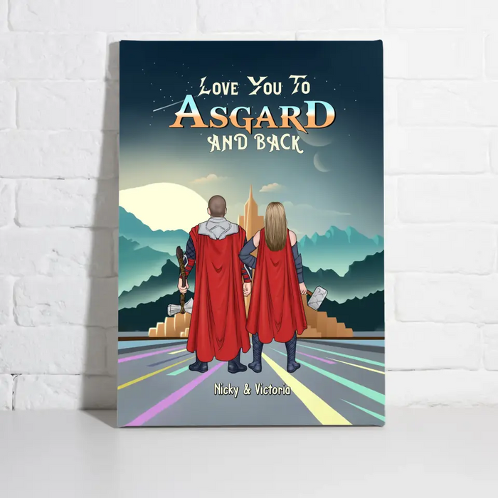 Love You To Asgard And Back - Personalized Gifts Custom Canvas For Couples, For Him Her