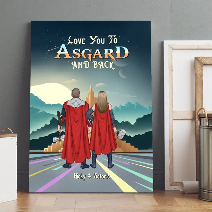Love You To Asgard And Back - Personalized Gifts Custom Canvas For Couples, For Him Her