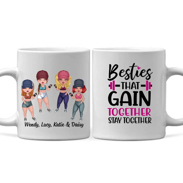 Yoga With Besties Always Together - Personalized Mug For Friends, For Her,  Yoga