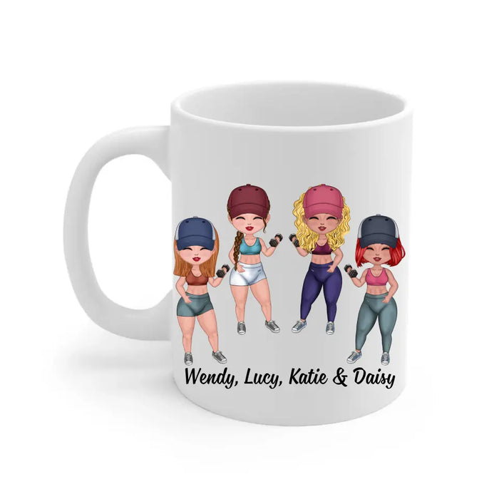 Besties That Gain Together Stay Together -  Personalized Mug For Friends, Sisters, Fitness