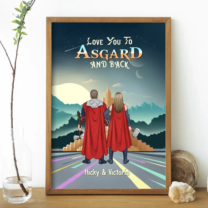 Love You To Asgard And Back - Personalized Gifts Custom Poster For Couples, For Him Her