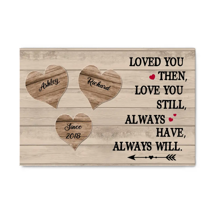 Loved You Then, Love You Still, Always Have Always Will - Personalized Gifts Custom Canvas for Couples, Anniversary Gift