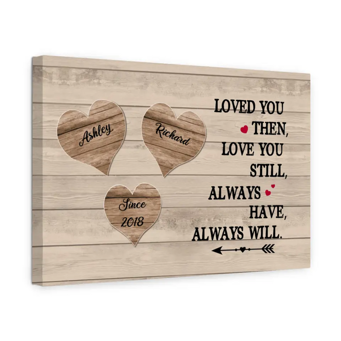 Loved You Then, Love You Still, Always Have Always Will - Personalized Gifts Custom Canvas for Couples, Anniversary Gift