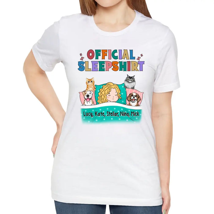 Official Sleepshirt - Personalized Gifts for Dog Lovers, Cat Lovers - Custom Shirt for Cat Mom or Dog Mom