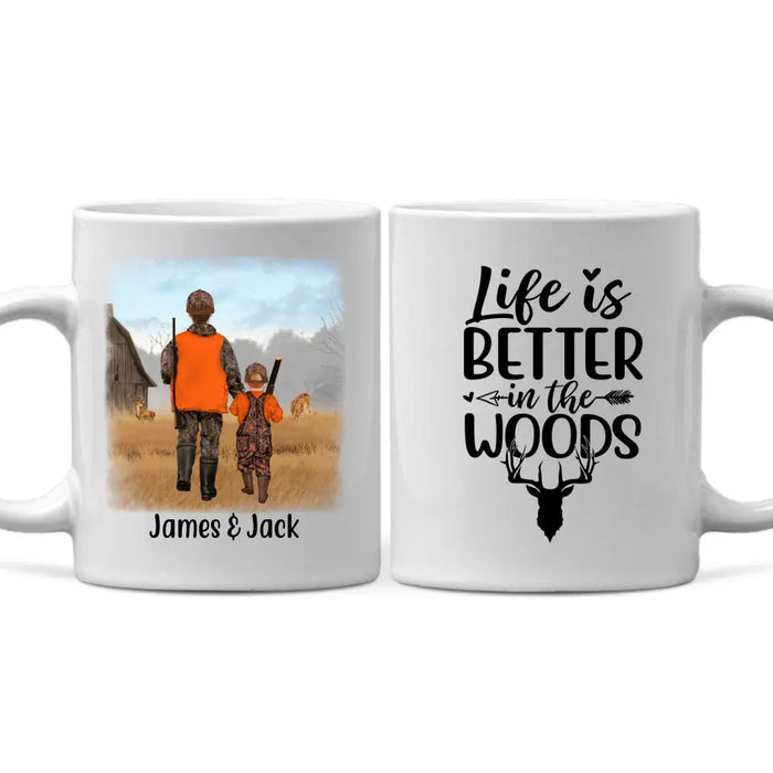 Personalized Hunting Mug - Life Is Better in the Woods - Gifts For Family