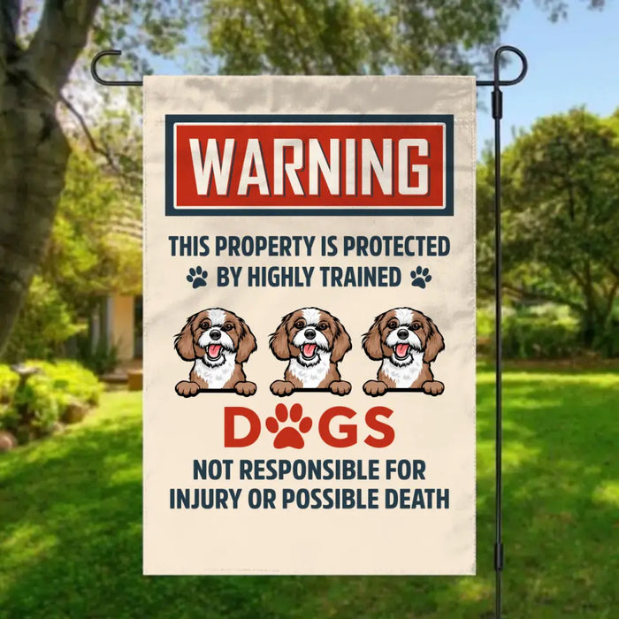 This Property Is Protected - Personalized Gifts Custom Garden Flag for Dog Mom or Dog Dad