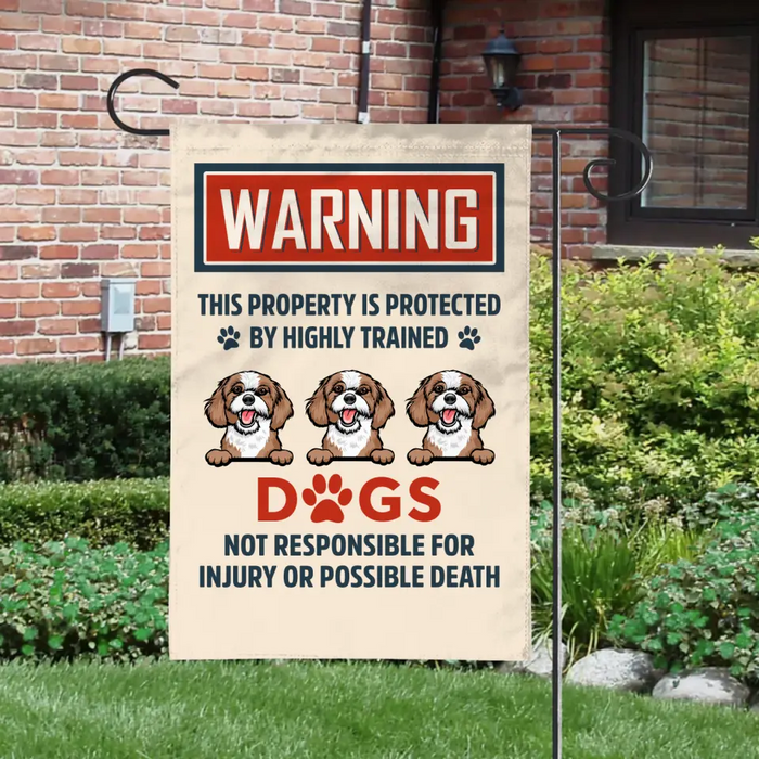 This Property Is Protected - Personalized Gifts Custom Garden Flag for Dog Mom or Dog Dad