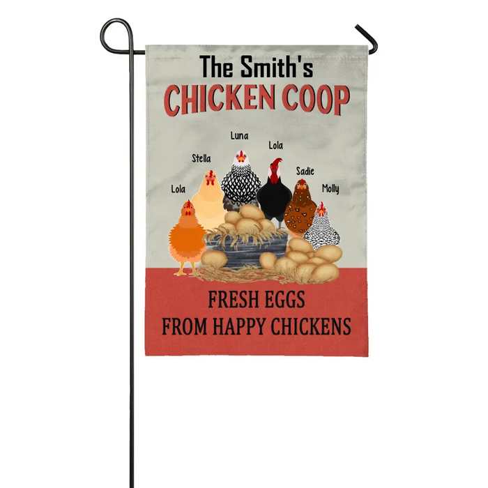 Personalized Garden Flag, Fresh Eggs From Happy Chickens, Gifts For Chicken Lovers