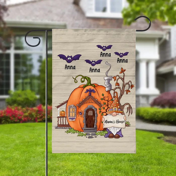 Personalized Garden Flag, Bat Kids Halloween House, Gifts For Halloween Family