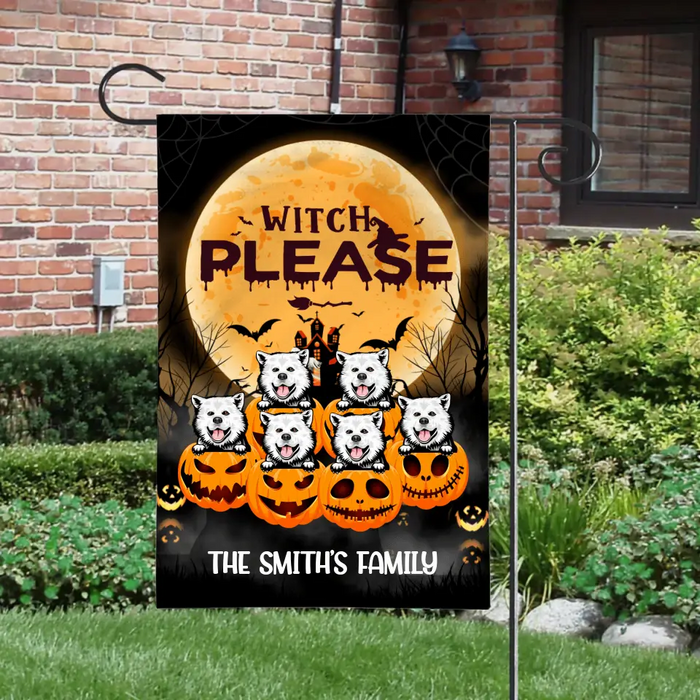 Personalized Garden Flag, Up To 6 Pets, Witch Please - Halloween Gift, Gift For Dog Lovers, Cat Lovers