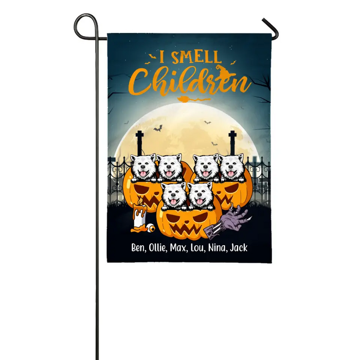Personalized Garden Flag, Up To 6 Pets, I Smell Children, Halloween Gift For Dog Lovers, Cat Lovers